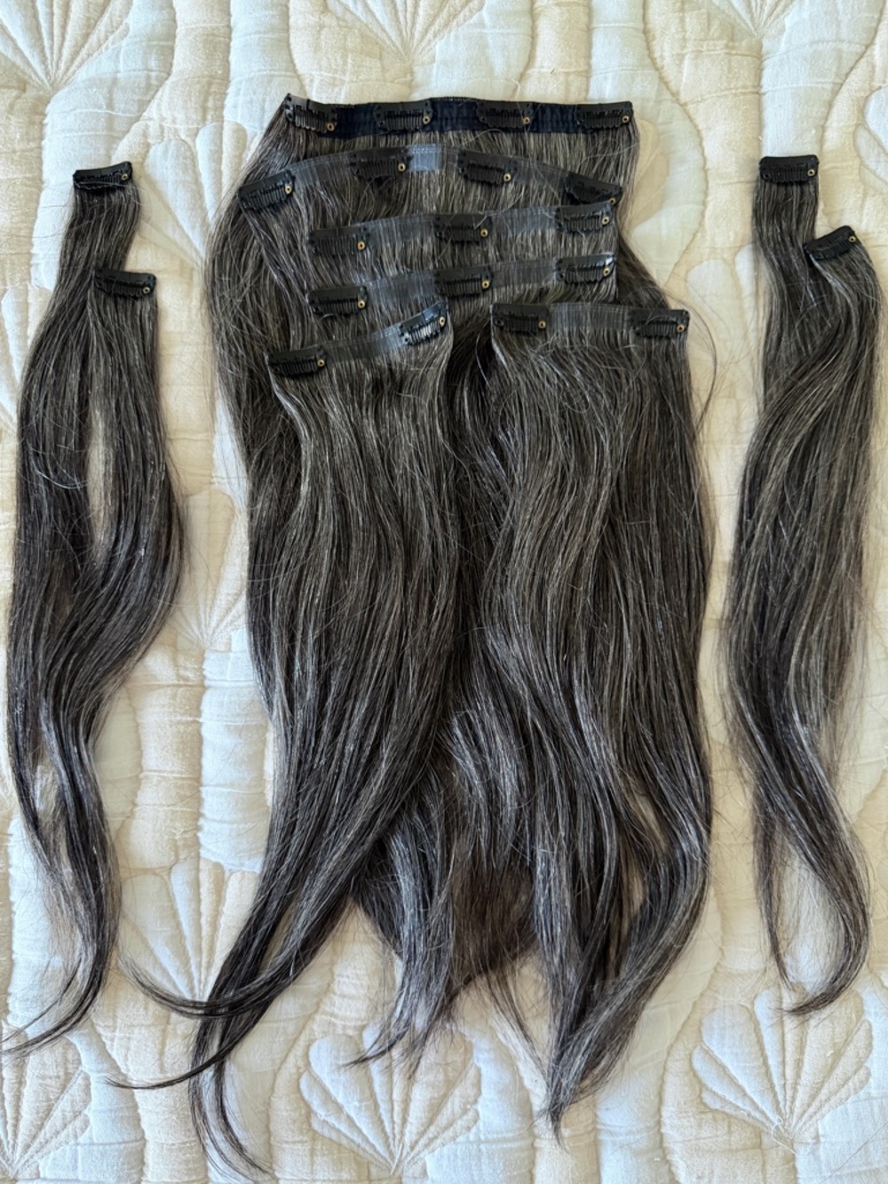 Luxy Hair | 16" Seamless Dark Gray Clip-Ins (160g)